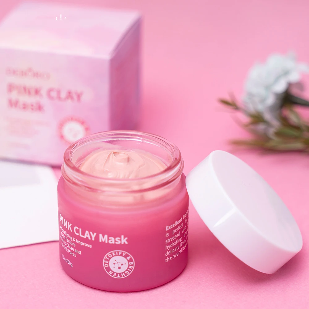 

Wholesale Korea Pink Face Whitening Moisturizing Clay Face Mask Pink Volcanic Mud Facial Mask, Pink mud face mask