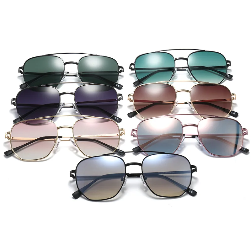 

2021 Hot Selling Retro Men Women Double-bridge Sunglasses High Quality
