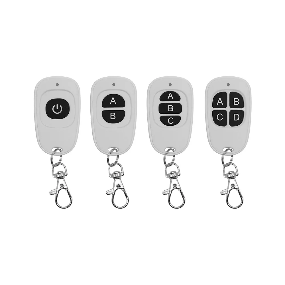 

315/433/868mhz rf learning code ev1527 with 12/3/4 buttons auto switch remote control KL099, White