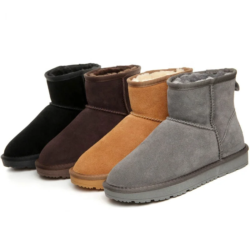 

2021 High Quality Warm Soft Short Classic Sheepskin Snow Boots for Men and Women