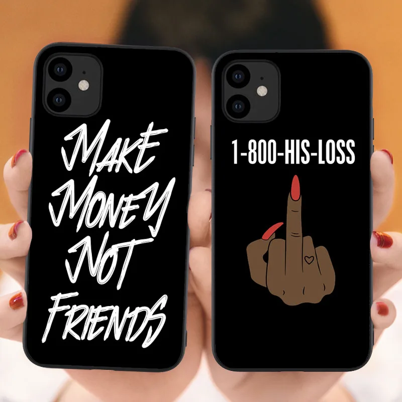 

for iPhone SE 2 7 8 X XR XS Max 11 Pro Max Make Money Not Friends Mobile Cases Black Girl ,for iphone 11 case hot selling