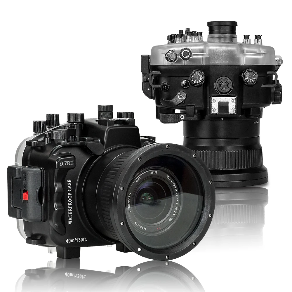 

Seafrog A7III A73 Waterproof Underwater Camera Housing Case Diving 40M/ft30 for Sony A7III Camera with 28-70mm Lens, Black
