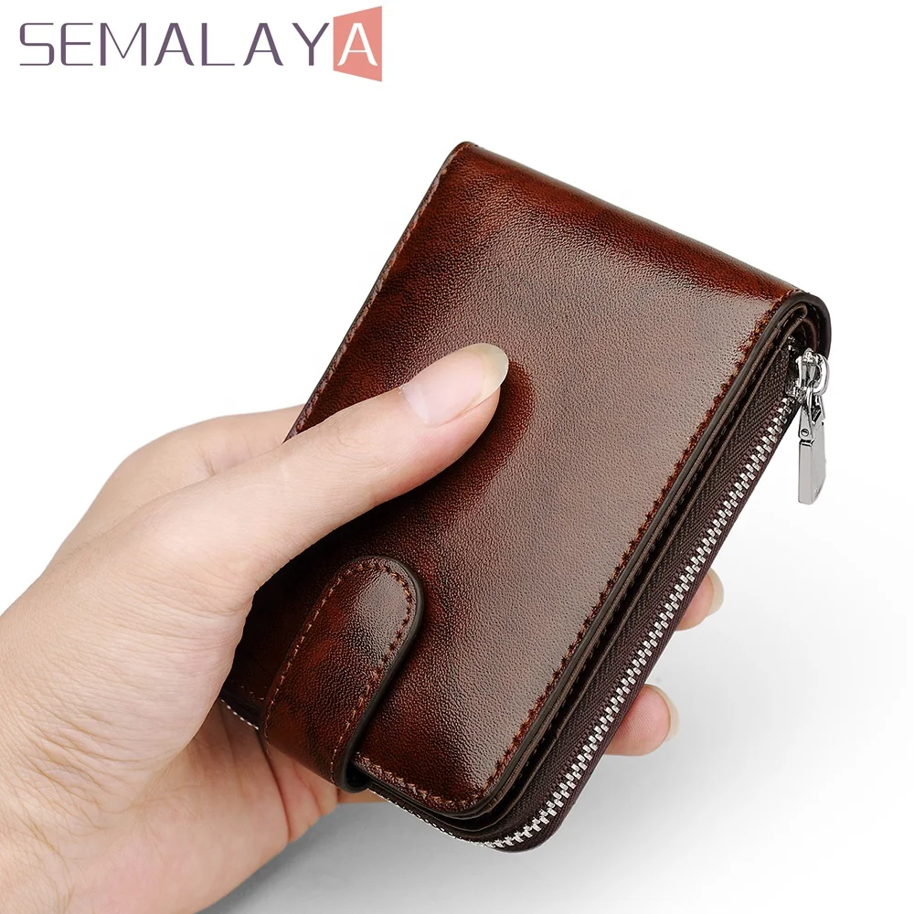 

2021 Visa Card Holders rfid Blockcredit Card Holder Slot Zipper Soft cowhide leather coin purse zipper, Customized color