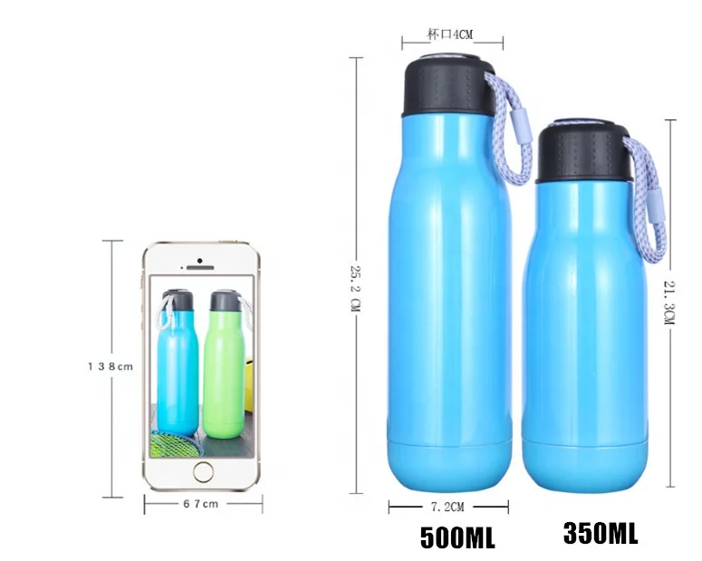 Leak-Proof & Spill Proof 18oz Double-Walled Vacuum Insulated Sports Flask Stainless Steel Water Bottle with Large Mouth Opening