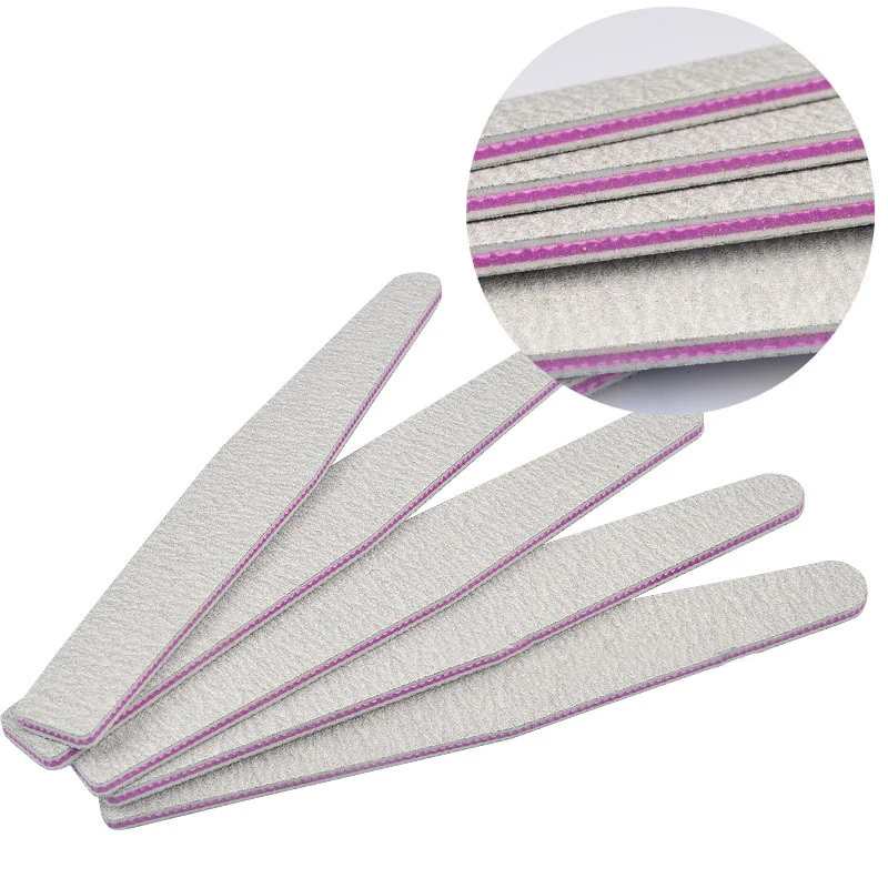 

Professional Custom Double Side Disposable Nail File 100/180 Japan Sandpaper Nail Art Tools Nail File, Purple+white