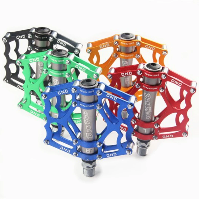 

Aluminum Alloy MTB Road Bike Double DU Bicycle Accessories Mountain Bike Pedals, Black/green/yellow/blue/red