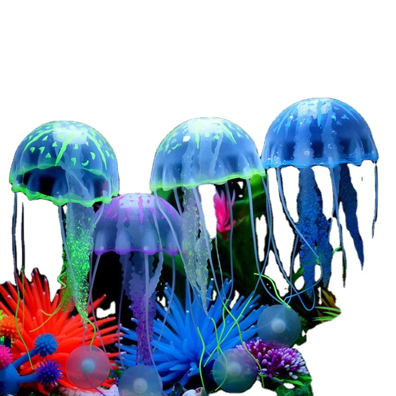 

ALQ Artificial Swim Glowing Effect Jellyfish Aquarium Decoration Fish Tank Underwater Live Plant Luminous Ornament Aquatic