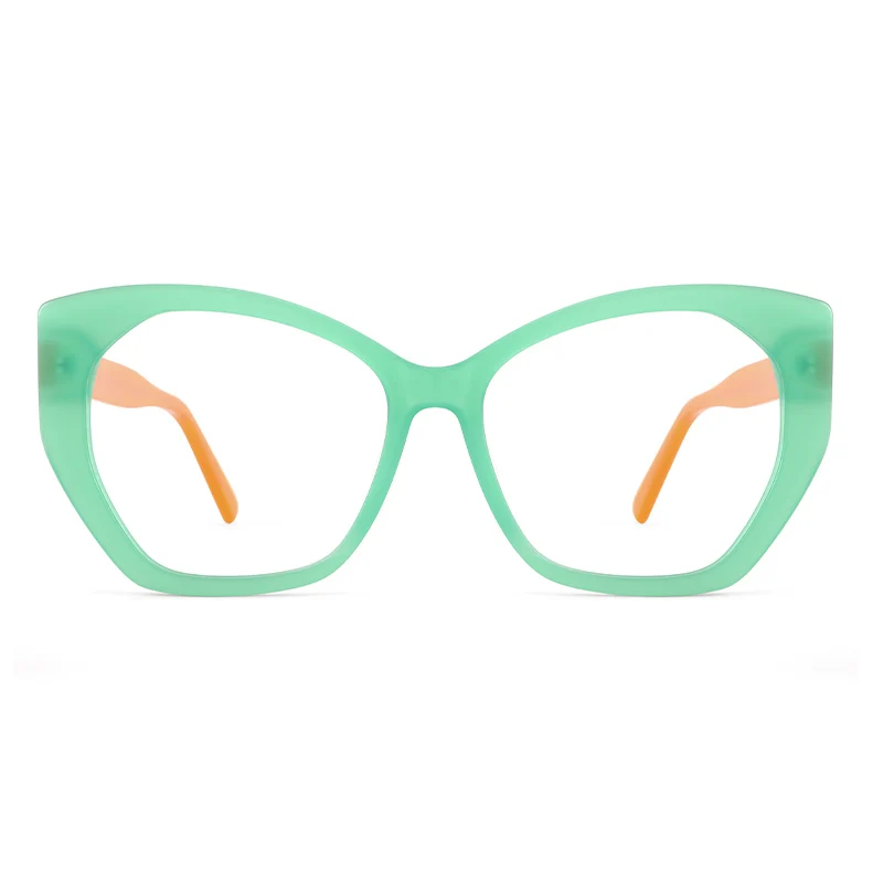 

YC Fashion Retro Matching Personalized Cat Eye Women Big Large Glasses Tortoiseshell Pattern Plate Acetate Glasses Frame