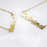 

Personalised Alphabet Initial Letters Custom 925 Sterling Silver Jewellery 18K Yellow Gold Plated Jewelry Name Necklace For Lady
