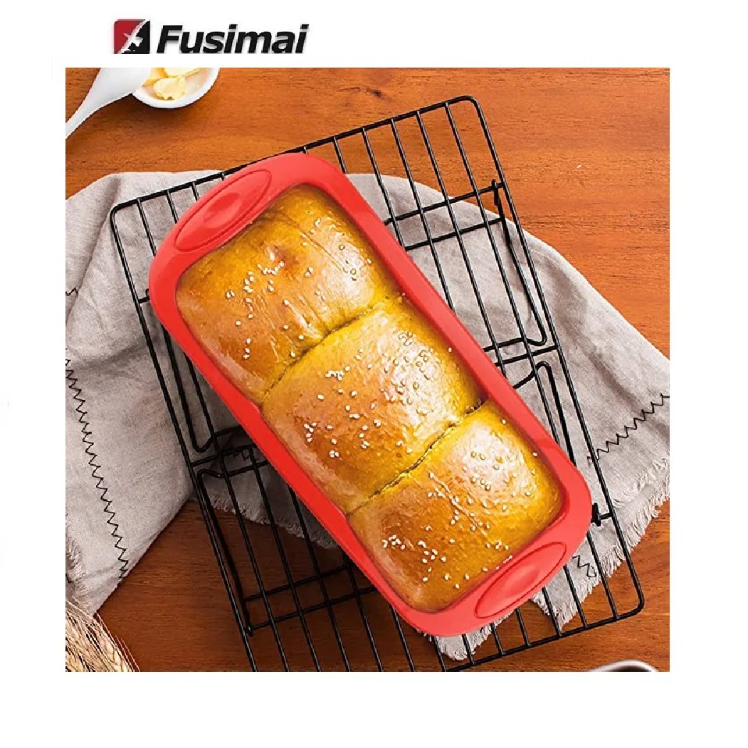 

Fusimai Diy Baking Pan Toast Bread And Loaf Pans Non-stick Large Rectangular Silicone Cake Mold