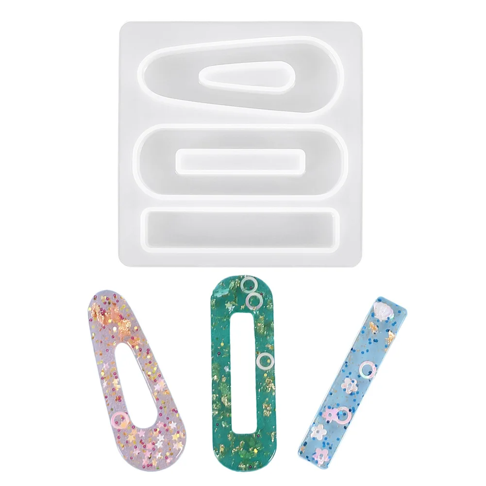 

Jewelry Casting Mould Pendant Making Hair Clip Silicone Resin Molds For DIY Hair Pin, White