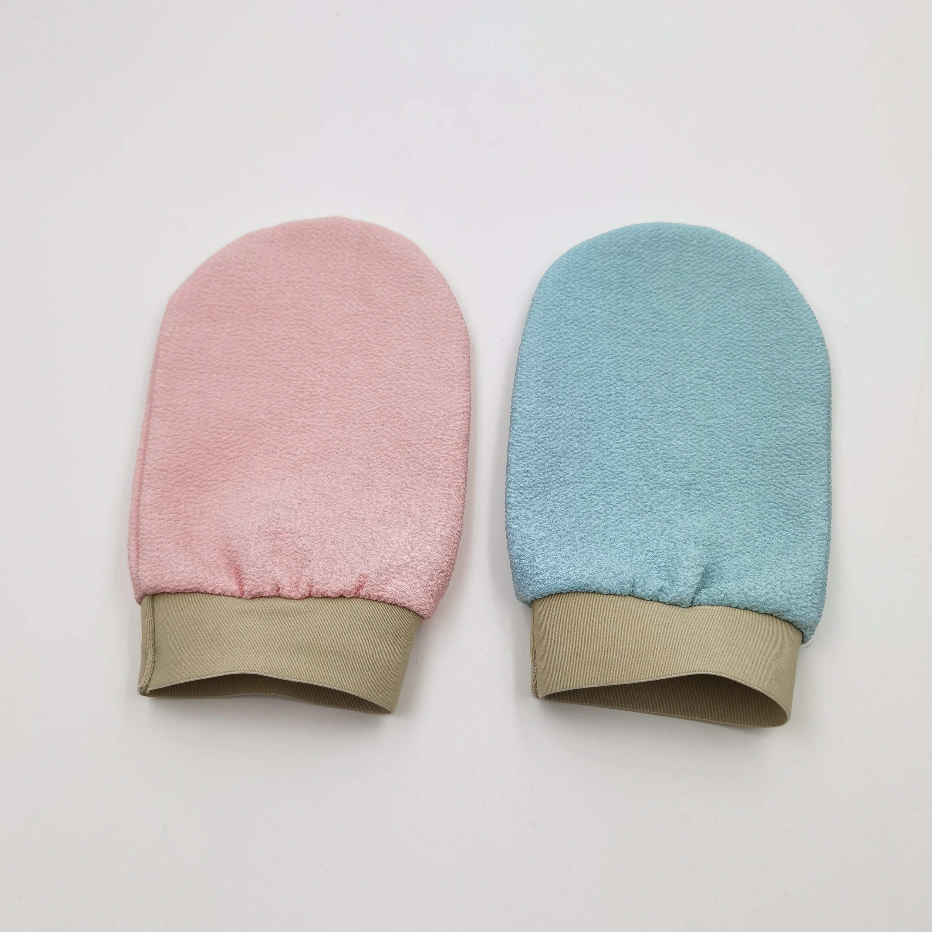 

Viscose Rayon Polyester Hammam mitt With Package Hook Exfoliating Bath Glove Pink Korean exfoliate Shower Scrubber Glove, As shown in the picture