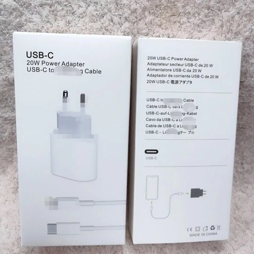 

Original 20W USB C power adapter for iPhone12 pro max charger kit 1M 3FT 6FT type c fast charging cable PD charging block, White