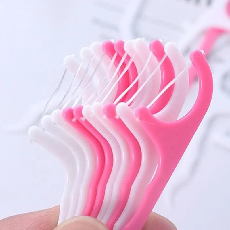 

30pcs/Lot Disposable Dental Flosser Interdental Brush Teeth Stick Toothpicks Floss Pick Oral Gum Teeth Cleaning Care