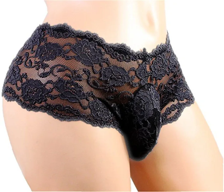 2019 New Men's Sexy Transparent Lace Panties men underwear briefs
