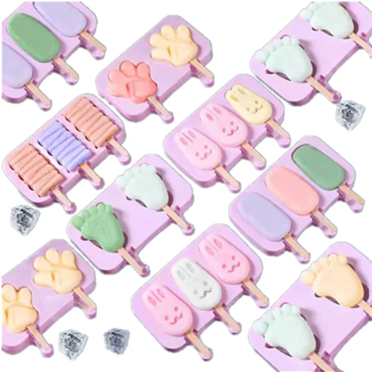 

1141 DIY Food Grade Silicone Ice Cream Mold Set Home-made Ice Cream Mold, Picture colors