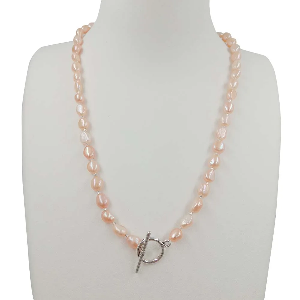 

18 inch TOP FASHION Nature freshwater PEARL NECKLACE FOR WOMEN,organza bag packing, White,black,gray,pink,purple