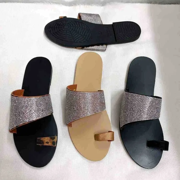 

Factory wholesale 2021 new slipper spot summer women's slippers with rhinestone sandals, Picture