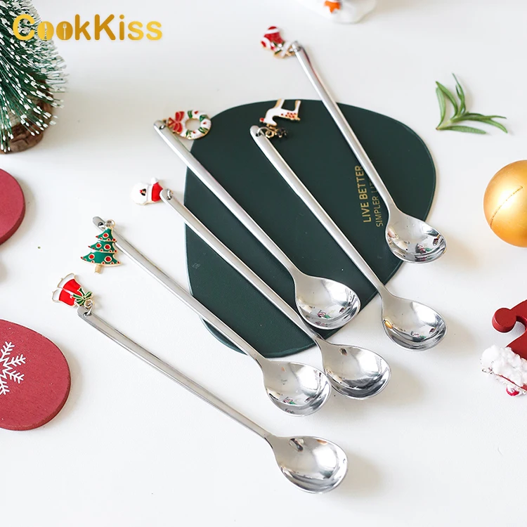 

Christmas Promotion Korean Reusable Ss Stainless Steel Mixing Silver Teaspoon Custom Metal Tea Spoon, Silver, gold