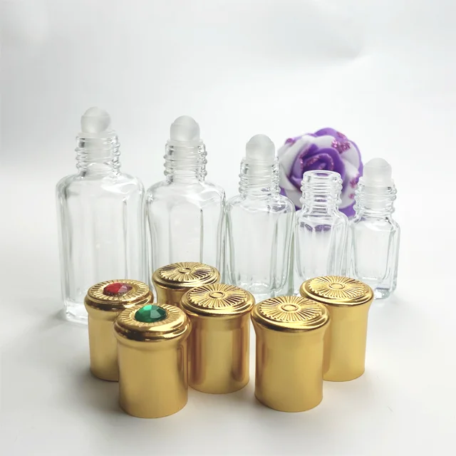 

Factory Price 3ml 6ml 9ml 12ml Empty Octagon Attar Glass Bottles Essential Oil Perfume Bottle Roll On With Metal Cap