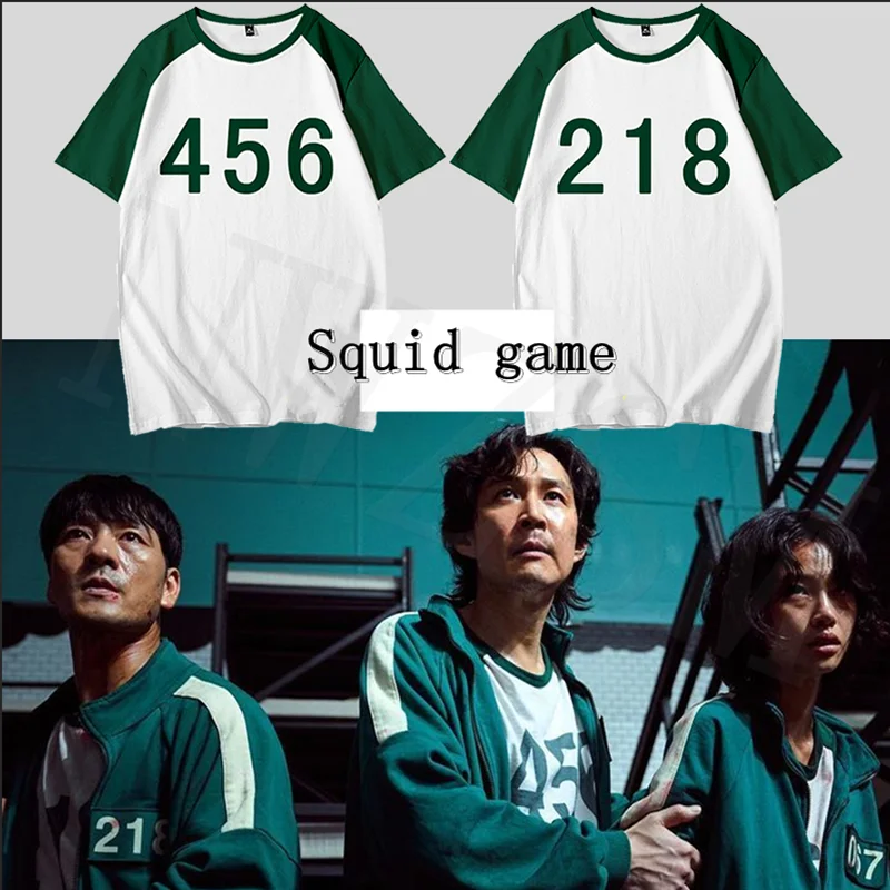 

Korean teleplay Squid game cosplay costume Li Zhengjae same T-shirt shorts 456 218 Top national short sleeve Hallowmas