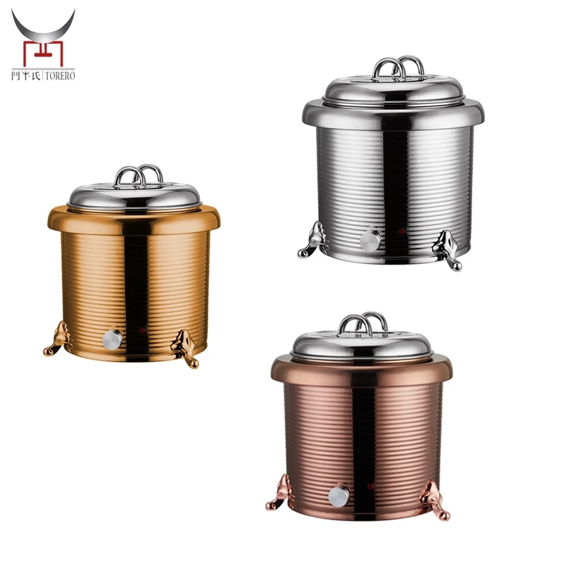 

13L Stainless Steel Food Warmer Machine Adjustable Temperature Electric Soup Kettle Container For Restaurant Big Family