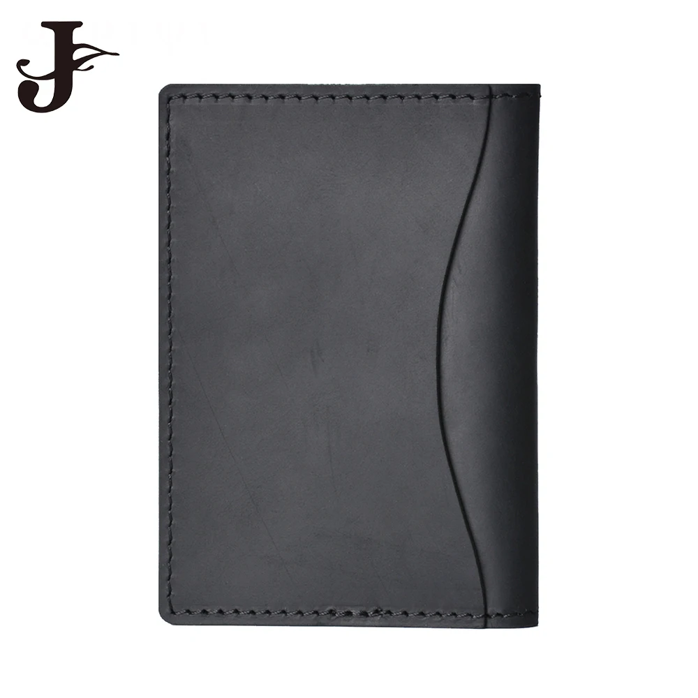 

High Quality Genuine Crazy Horse Leather RFID Blocking Credit Business Customize Men Minimalist Card Holder For Christmas Gift