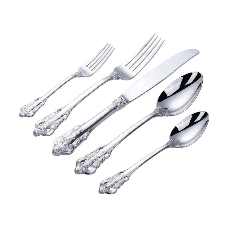 

Unique Design Stainless Steel Cutlery Elegant Silver Plated Set