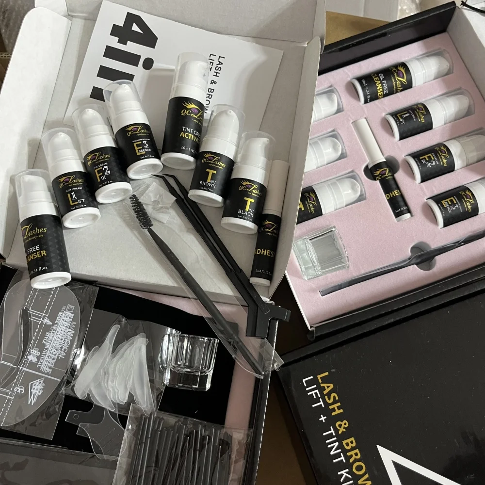Professional Eyelash Brow Lifting Perming Dye Tint Kit Private Label Lash Lift Solution with Lash Brow Lamination Eyelash Tools
