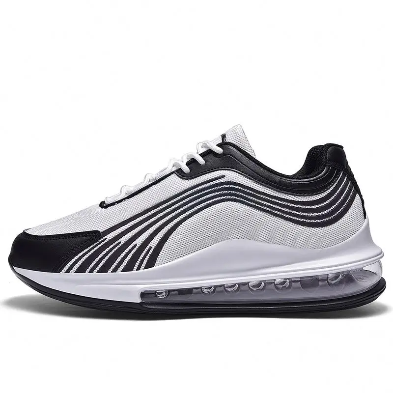 

2020 air cushion fashion reflective casual running sports shoes sneakers for men, Black/white/red