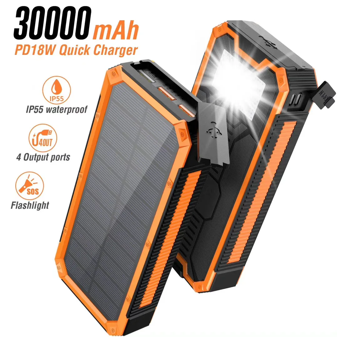 

High Capacity 20000Mah Beautiful Waterproof PD Fast Charging Solar Charger Power Bank For Outdoor Activities