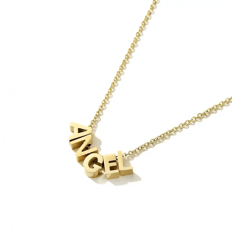 

High Quality Gold Plated Customize Necklace Chain Stainless Steel Initial Letter Custom Name