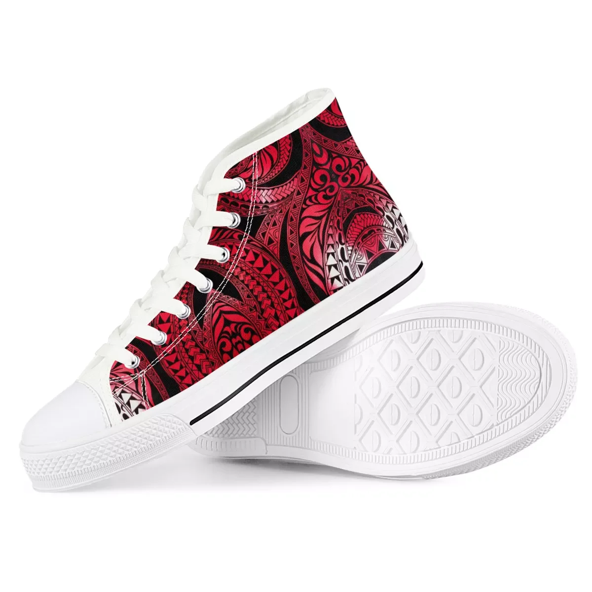 

Top Quality Polynesia Samoan Traditional Tribal Print Classical White male Footwear Vulcanized Sneaker Casual Man's Canvas Shoes, Customized color