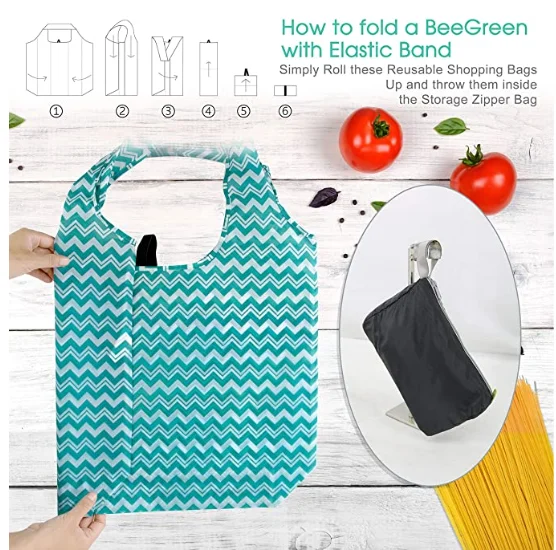 

Custom Logo Big Supermarket Foldable Shopping polyester bag Shopping rpet bag rpet recycled rpet bag, Pantone color