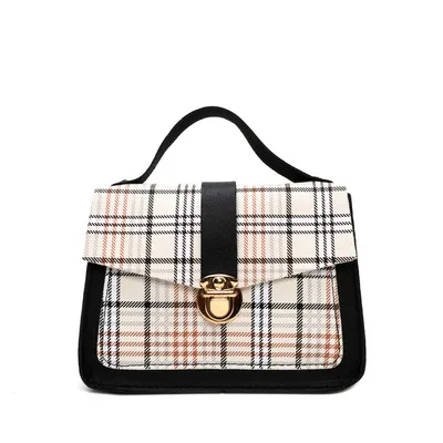 

2021 New women plaid handbag korean version snake print shoulder bag for ladies, As the picture or customized