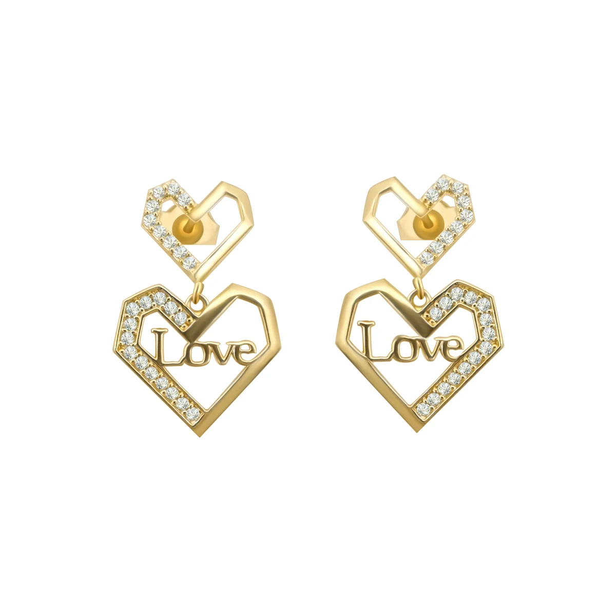 

Earring Wholesale Jewelry Gold Love Shape 18k Solid Earring for Women Au750 Real Hoop Earrings Yellow Gold Trendy, 18k yellow gold