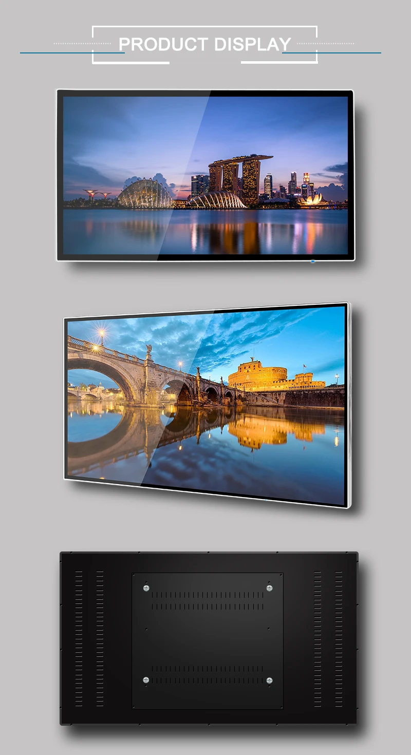 65英寸墙壁安装触摸屏高清液晶显示器 usb 视频媒体播放器广告