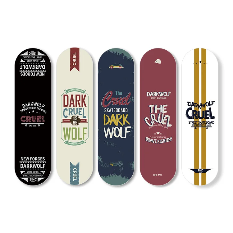 DARKWOLF wholesale professional 100% Canadian maple design custom print adult skate board complete skateboard