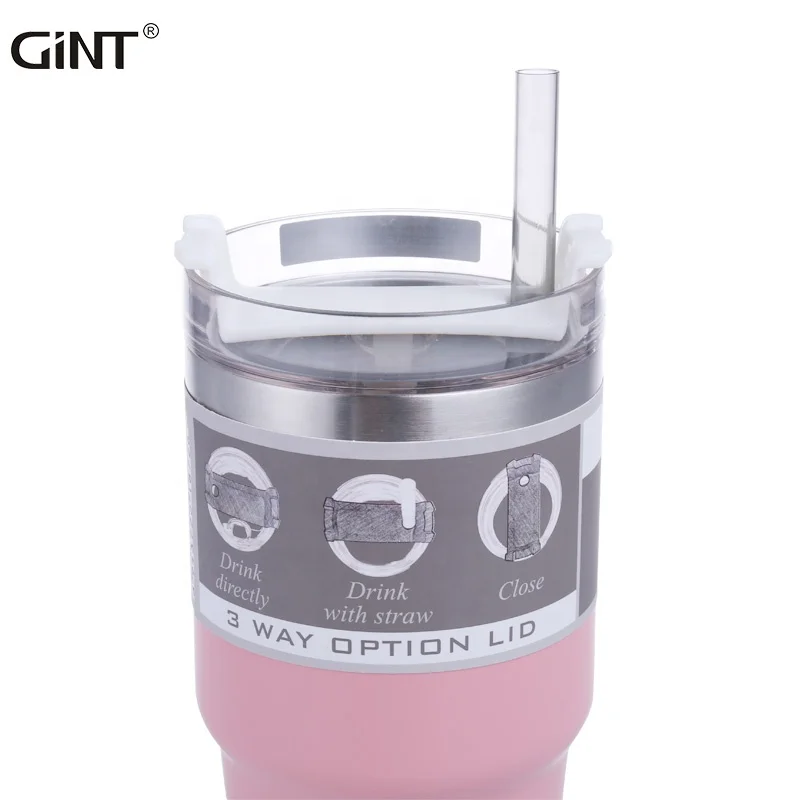 

Gint New design pink 30oz large double wall Travel Tumbler stainless steel camping beer mug Large capacity water tumbler, Black/white/orange/blue or customized