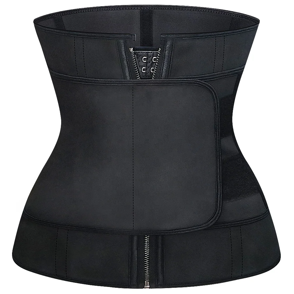 

Women Slimming Workout Compression Black Waist Cincher One Belt Latex Waist Trainer