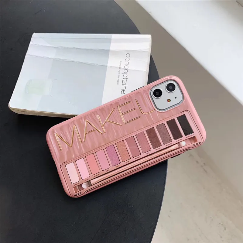 

New Design Make Up Eyeshadow Box Silicon Phone Case For Phone 11 Pro Max X XS XR 6 6 Plus 6S 7 8 Cell Phone Protect Case