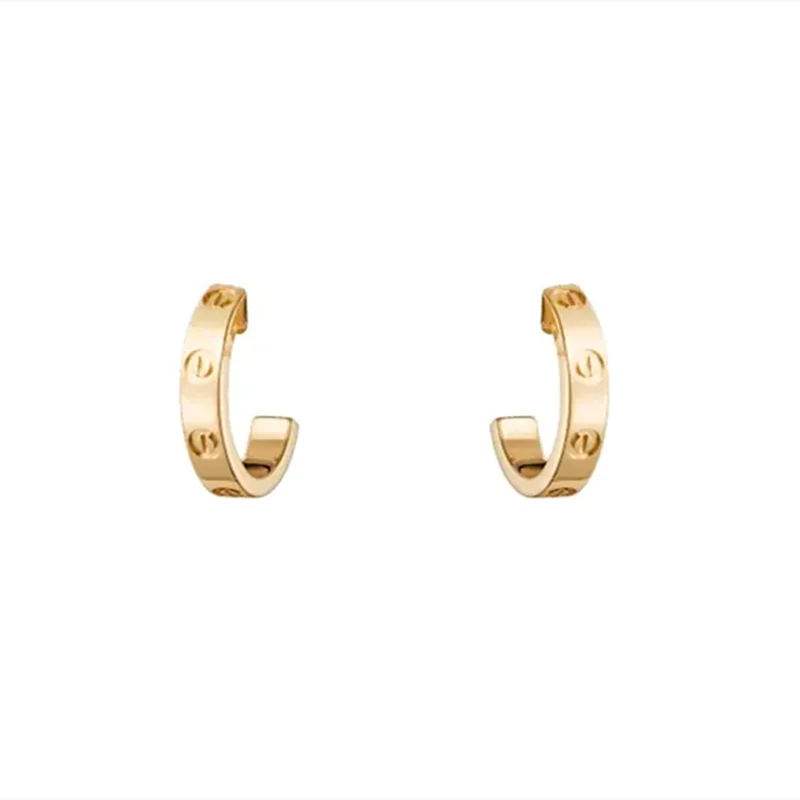

European and American trend stainless steel Love Earrings, Silver, rose gold, gold
