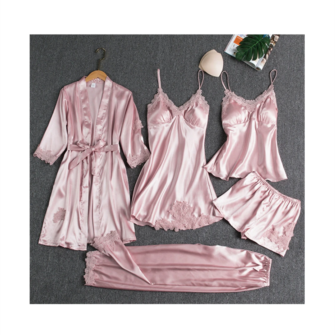 

Wholesale Plus Size Women Silk Satin Sexy Night Dress Pajama Sleepwear Home Dress Shorts