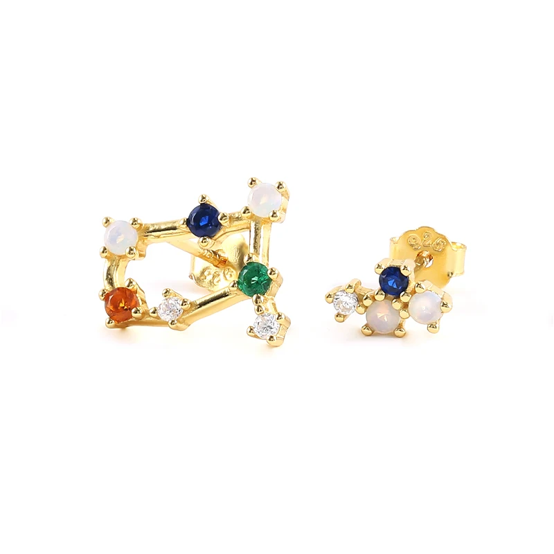 

Hot ROXI S925 sterling silver 12 month brith constellation gold-plated stud earrings wholesale