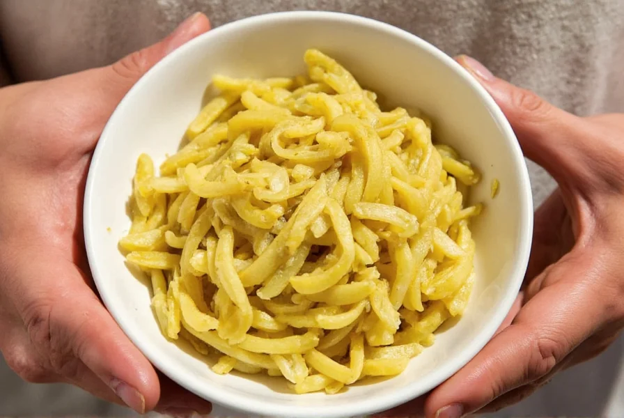 Close-up of hand peeling ginger root with spoon showing minimal waste