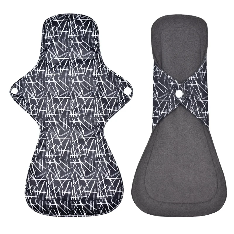 5PCS Size L/Set+Bag Panty Liner Cloth Menstrual Pad Mix Color Bamboo Charcoal Sanitary Napkin