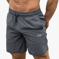 

Custom Men Summer Outdoor Elastic Waist Cotton Dark Gray Board Athletic Sport Shorts