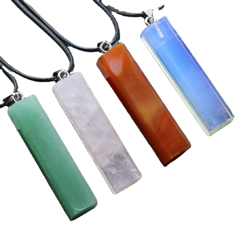 

natural stones Hexagonal Crystal healing crystal stones point chakra necklace pendants necklace