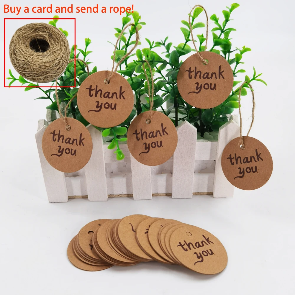 

Dropshipping Factory Wholesale Spot Stocks Round Gift Card Kraft Paper Thank You For Supporting My Small Business Card