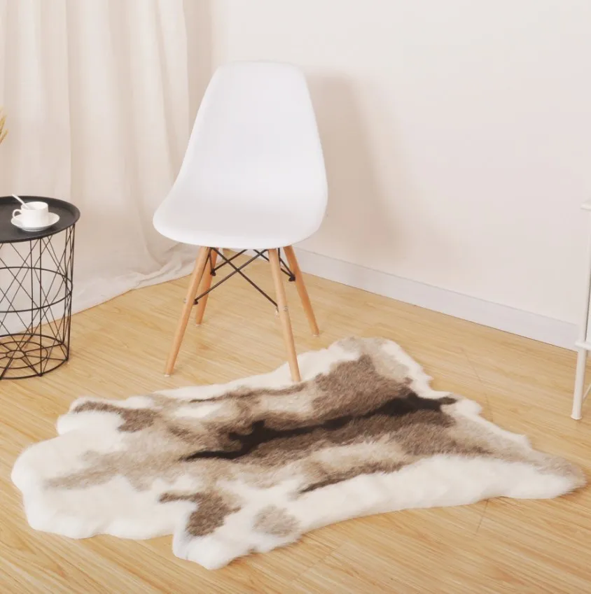 

Customized faux fur rug carpet Hot sale reindeer long hair fur rug carpet wholesale shaggy faux fur carpet rugs